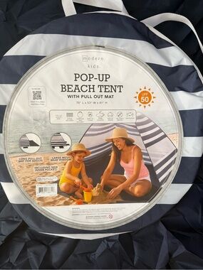 Pop-Up Beach Tent - Navy & White Brand new